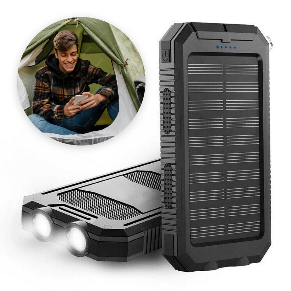 500000mAh Solar Charger Waterproof Power Bank