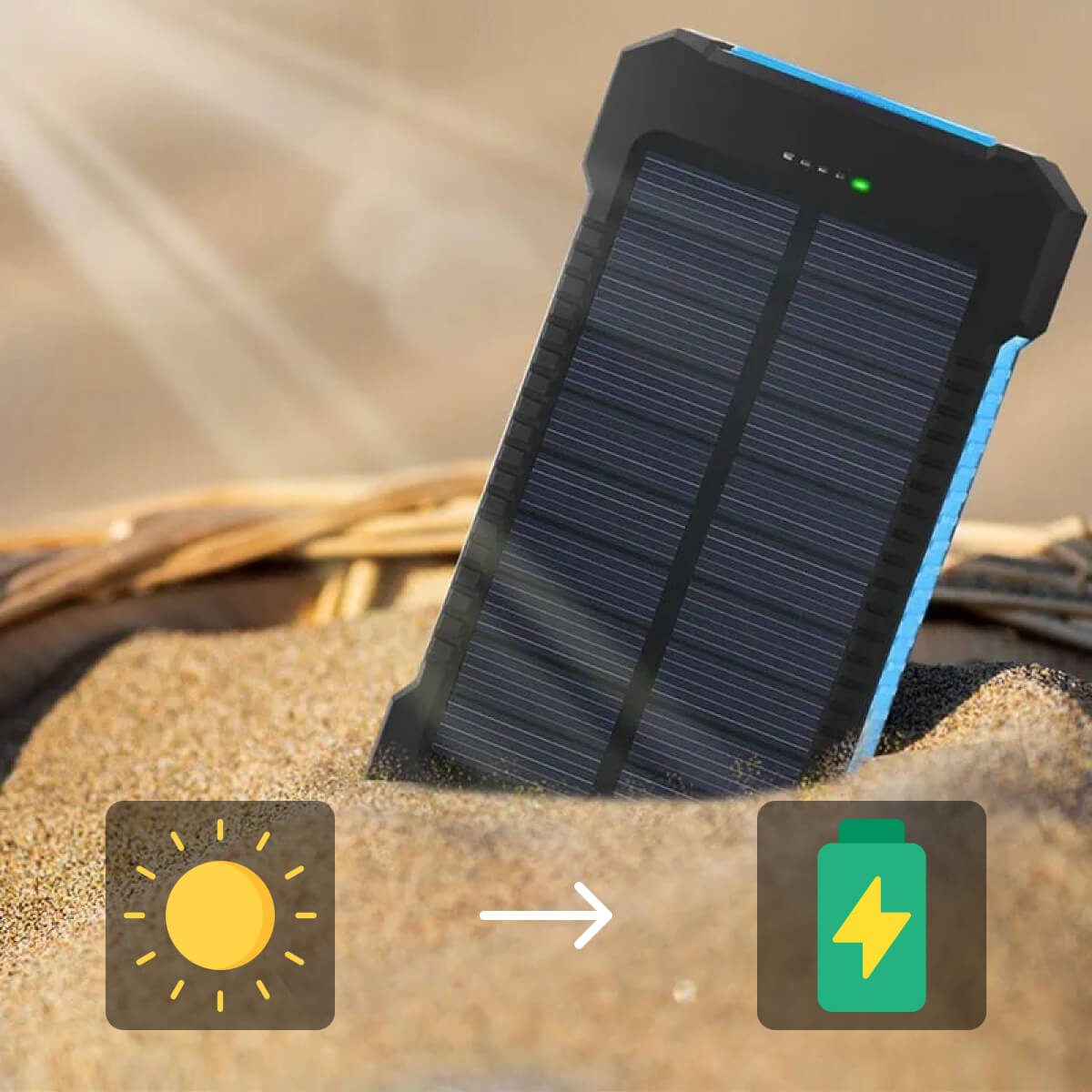 500000mAh Solar Charger Waterproof Power Bank