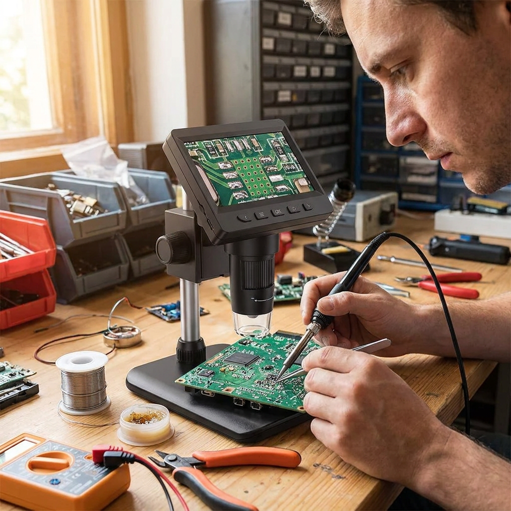 4.3 Inch Digital Soldering Microscope For Electronics Repair lifestyle photo