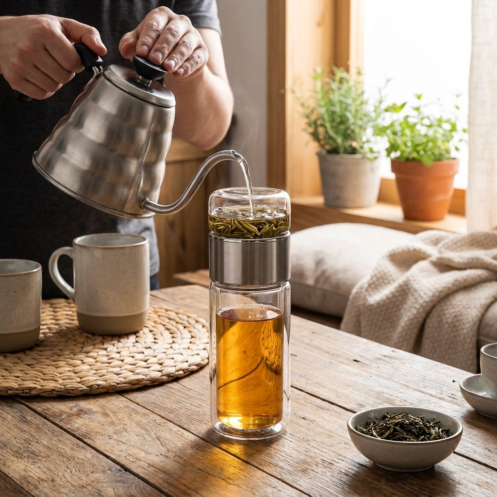430ml Borosilicate Glass Double Layer Tea Infuser lifestyle photo