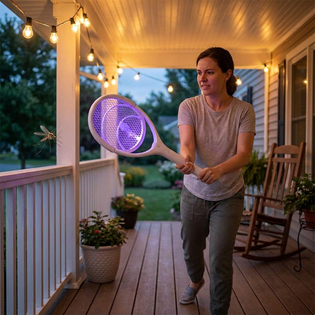5 in 1 Fast Charging Bug Zapper Racket lifestyle photo