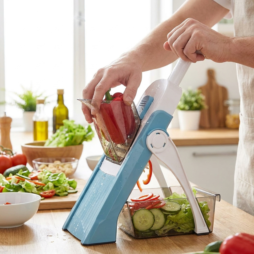 5-in-1 Vegetable Slicer with Collecting Tray lifestyle photo