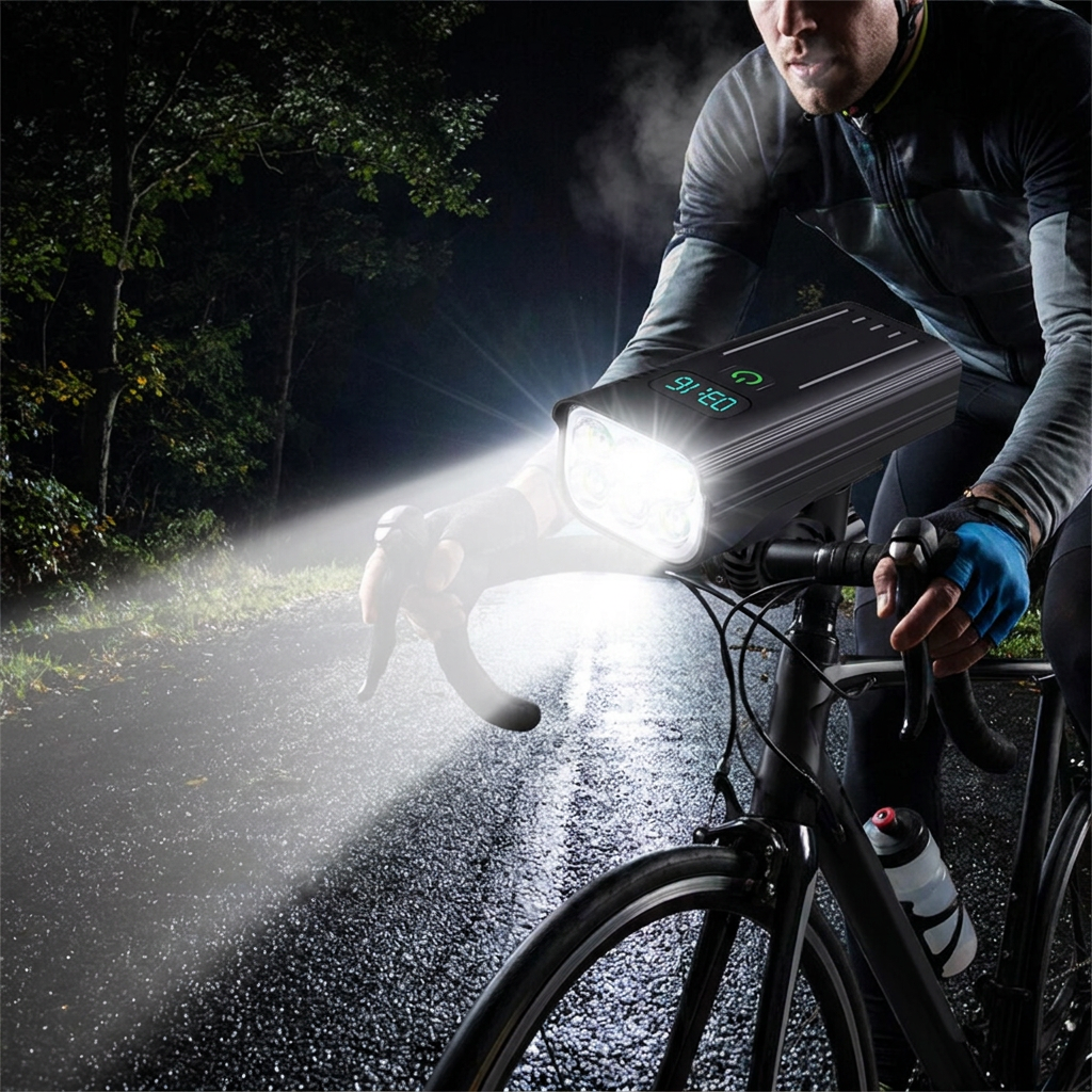 5000 Lumen Bike Light with 12 LEDs lifestyle photo